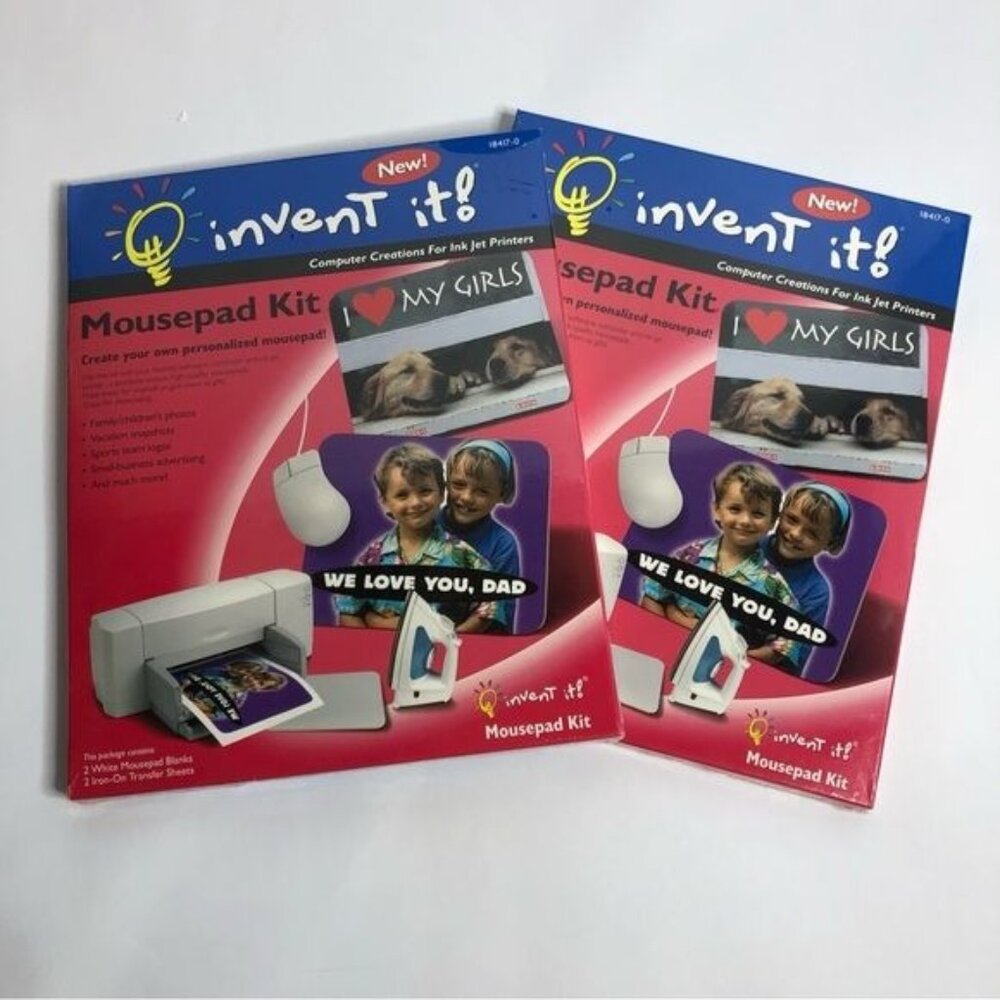 Invent It Ink Jet Mousepad Kit Lot Of 2‎ New and Selaed Kits